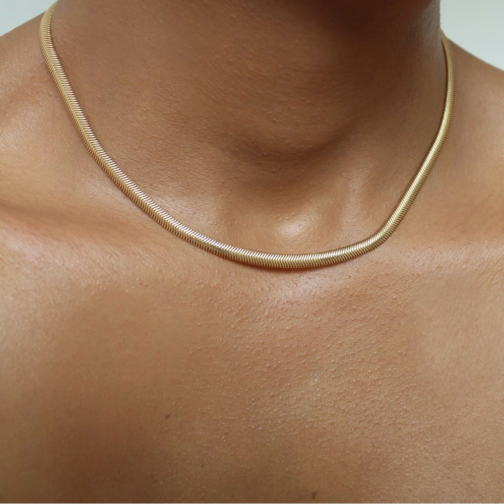 Gold Herringbone Necklace